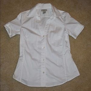 Banana Republic S/S Stretch White Blouse Size M